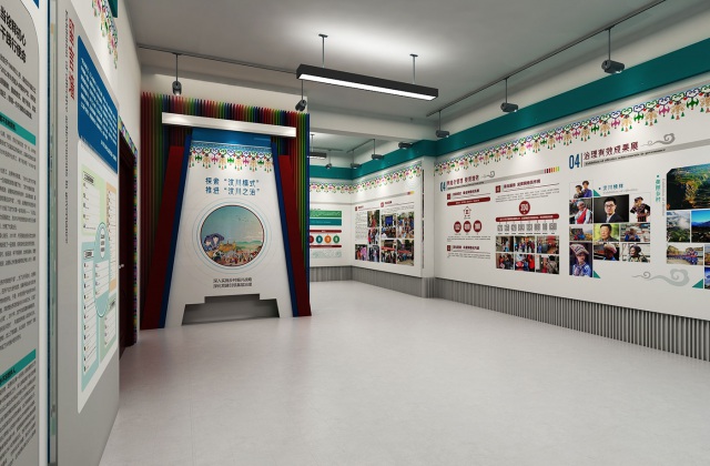 汶川三江党建引领墟落振兴效果展厅设计